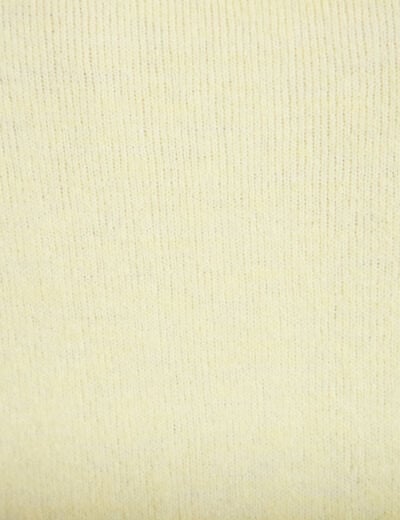 Pull col chemise manches longues jaune clair femme