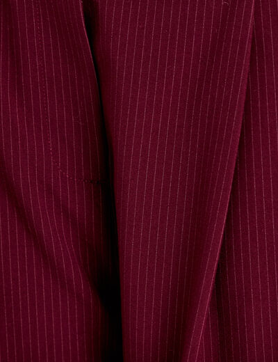 Pantalon large &agrave; pinces bordeaux femme