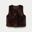 Gilet r&eacute;versible sans manches marron fonc&eacute; femme