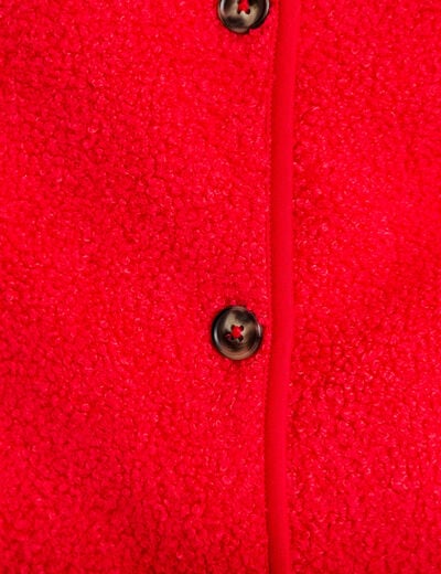 Gilet sans manches effet polaire rouge femme