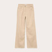 Jean wide leg taille haute beige femme