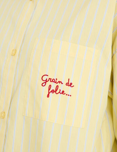 Chemise oversize manches longues jaune femme