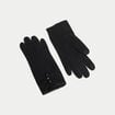 Gants avec boutons noir femme