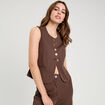 Veston sans manches marron chocolat femme