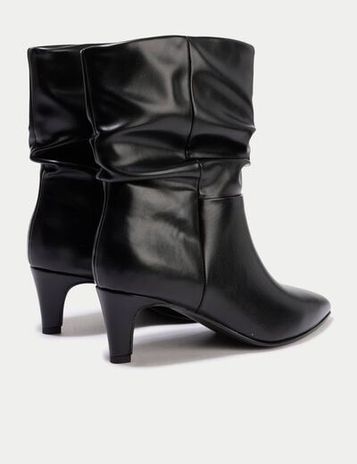 Bottines aspect daim noir femme