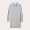 Robe pull col 2-en-1 gris femme
