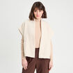 Gilet polaire manches courtes ecru femme