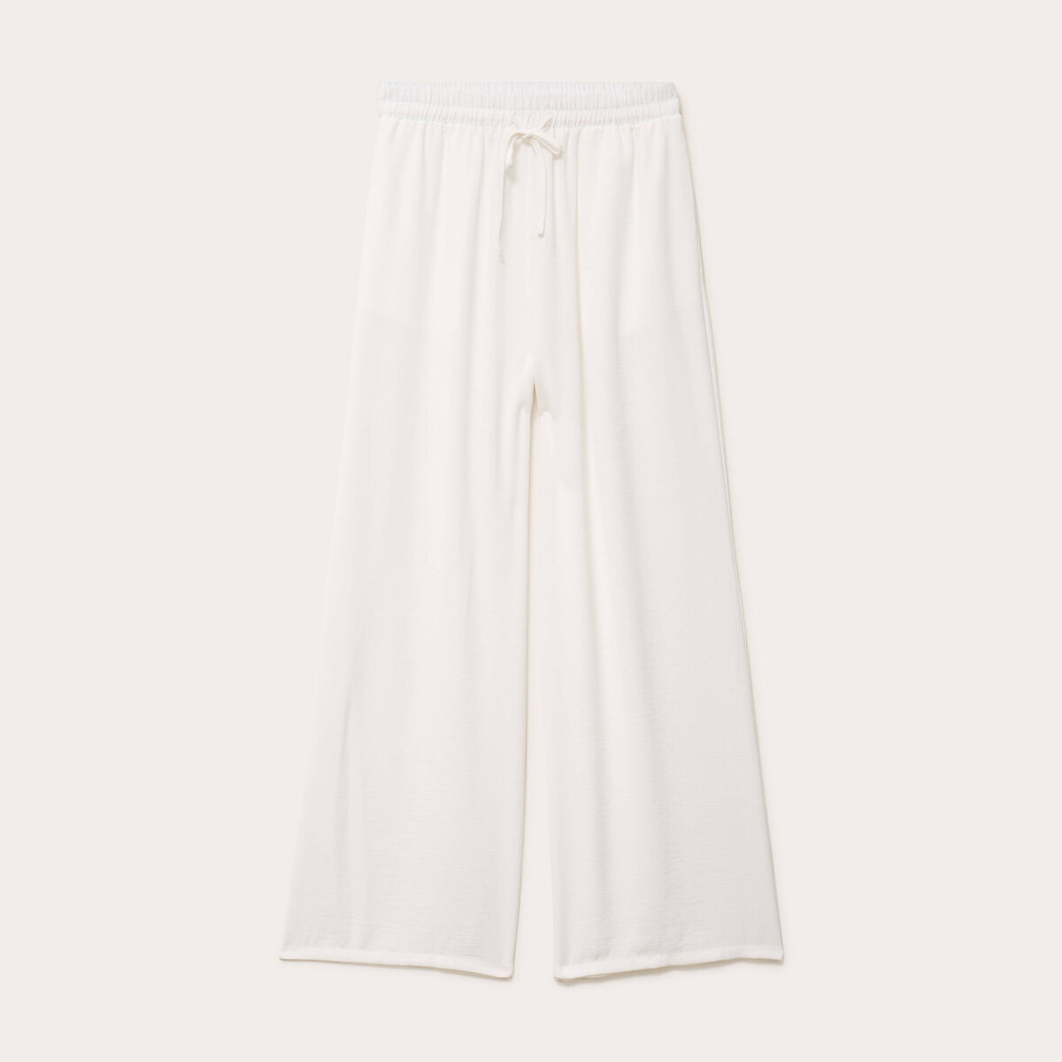 Pantalon large fluide ecru femme