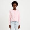 Gilet manches longues col rond rose clair femme