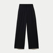 Pantalon bootcut taille haute en maille noir femme