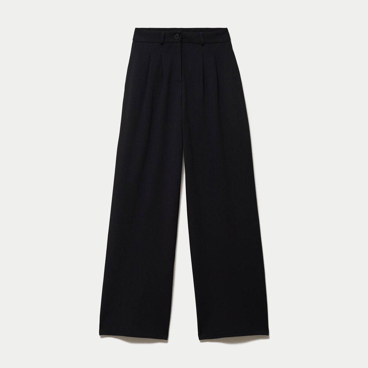 Pantalon bootcut taille haute en maille noir femme