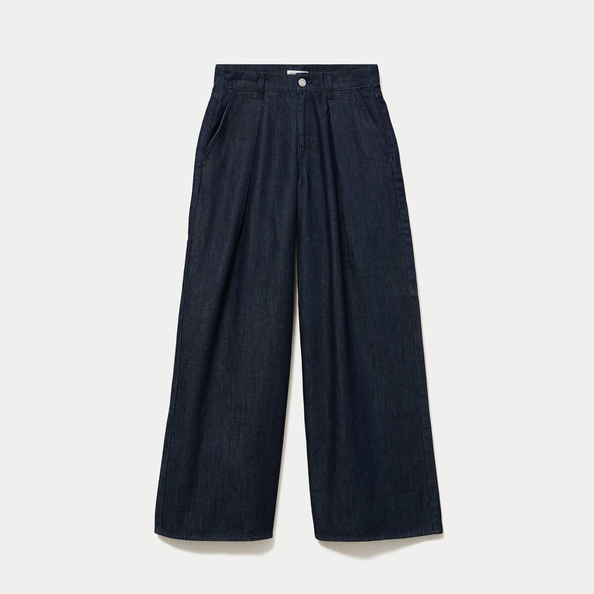 Jean wide leg taille haute denim brut femme