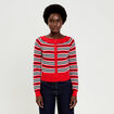 Gilet col bateau rouge femme