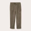 Pantalon jogging velours vert kaki femme