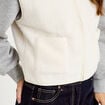 Gilet sans manches bouclette ecru femme