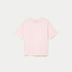 T-shirt col rond manches courtes rose clair femme