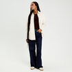 Chemise oversize en velours ivoire femme