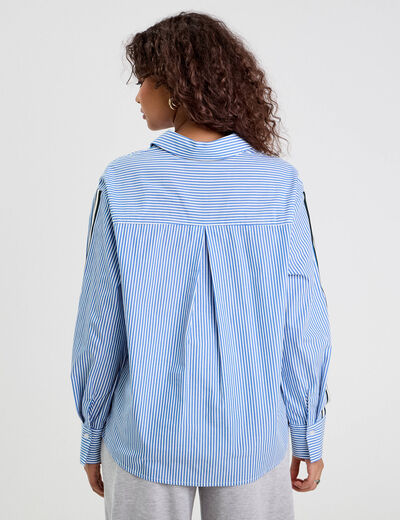 Chemise manches longues bleu femme
