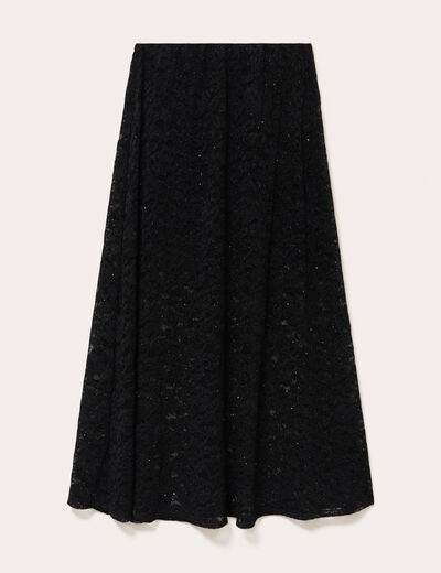 Jupe Longue En Maille Transparente Pour Femme - Taille Haute élastique, Ourlet Volanté - Style Bohème été