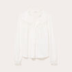 Blouse maille relief&eacute;e blanc femme