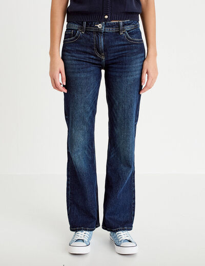 Jean bootcut taille basse denim stone femme