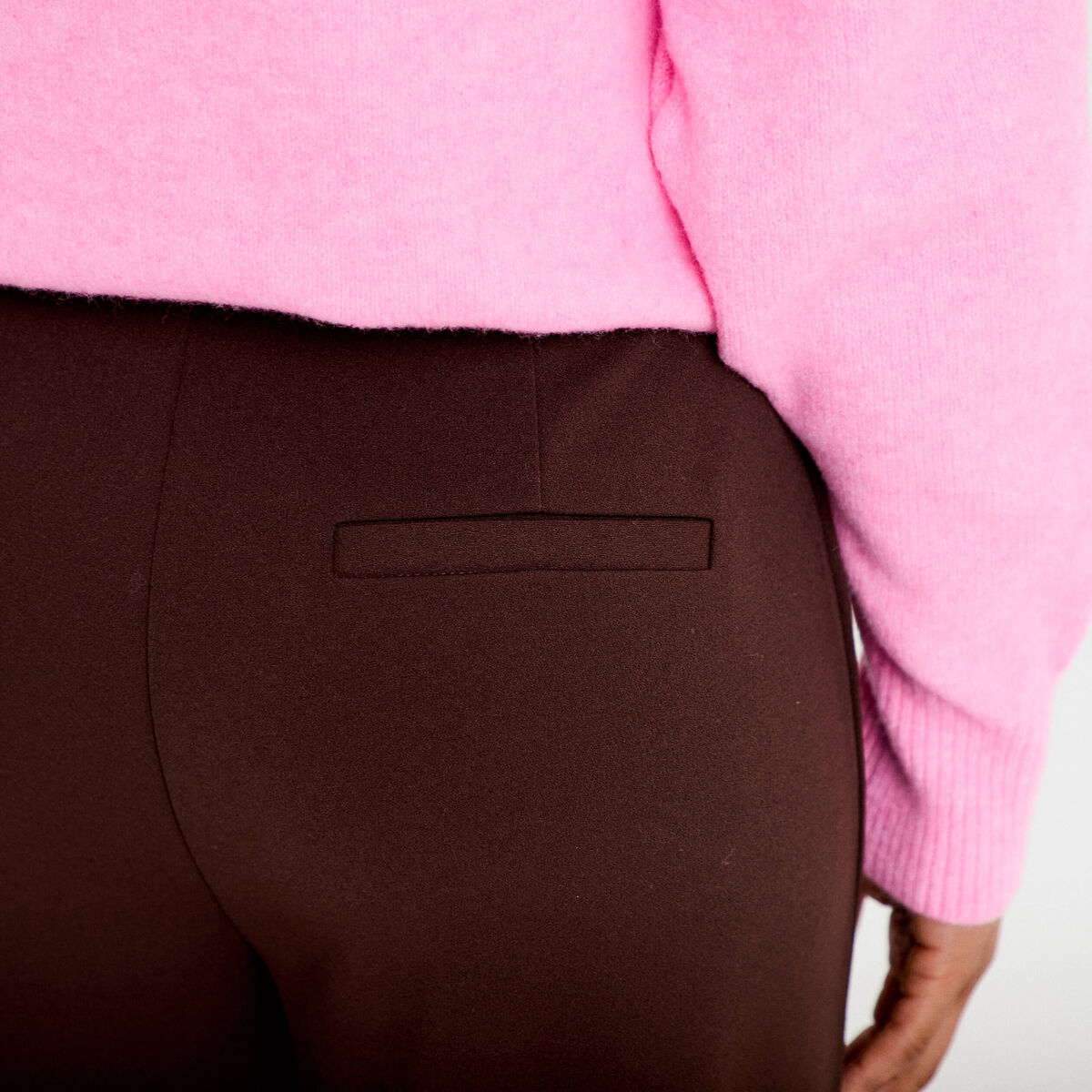Pantalon large marron fonc&eacute; femme