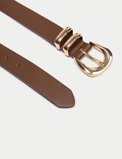 Ceinture fine marron fonc&eacute; femme