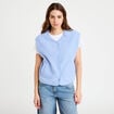 Gilet sans manches effet polaire bleu clair femme