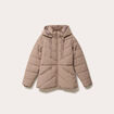 Doudoune cintr&eacute;e &agrave; capuche taupe femme