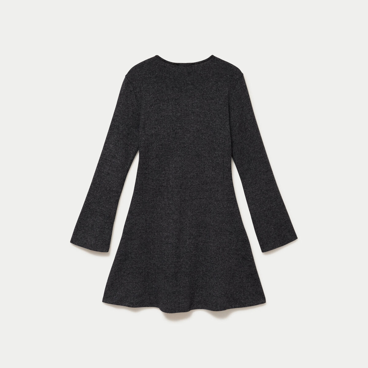 Robe ajust&eacute;e courte manches longues gris femme