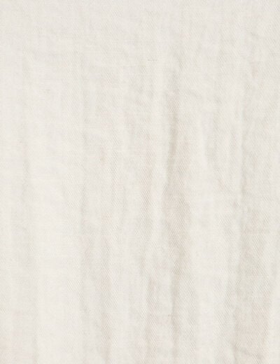 Chemise droite pliss&eacute;e manches courtes ecru femme