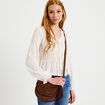 Sac aspect daim marron fonc&eacute; femme