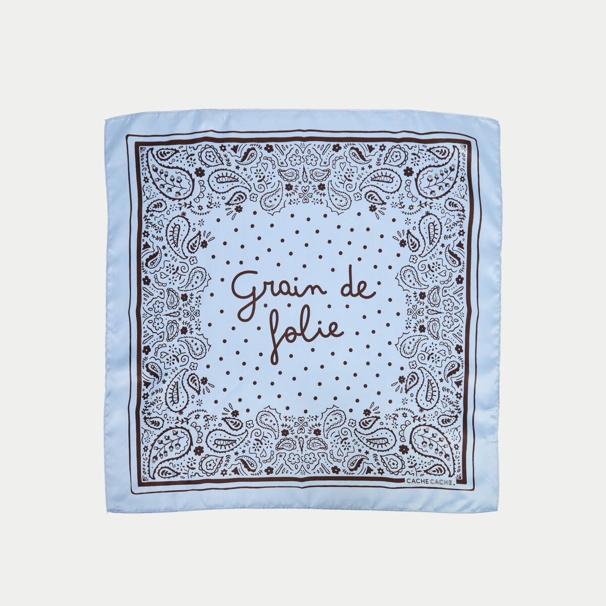 Foulard satin&eacute; soyeux bleu ciel femme