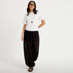 Pantalon bouffant taille standard noir femme