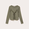 T-shirt 2-en-1 vert kaki femme