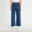 Jean wide leg cropped taille haute denim stone femme