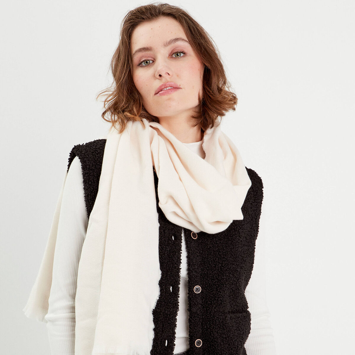 Foulard ecru femme