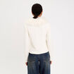 Gilet ajust&eacute; manches longues duveteux ivoire femme