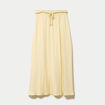 Jupe longue &eacute;vas&eacute;e satin jaune clair femme
