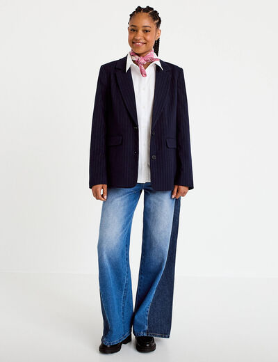 Chemise col am&eacute;ricain manches longues ecru femme