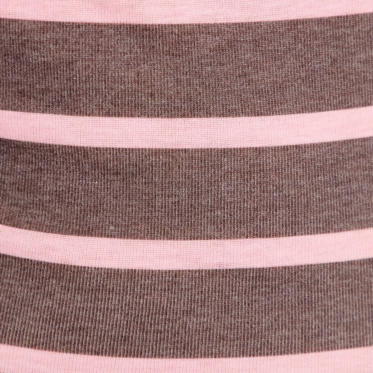 T-shirt ajust&eacute; col rond manches longues marron fonc&eacute; femme