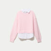 Pull chemise 2-en-1 rose clair femme