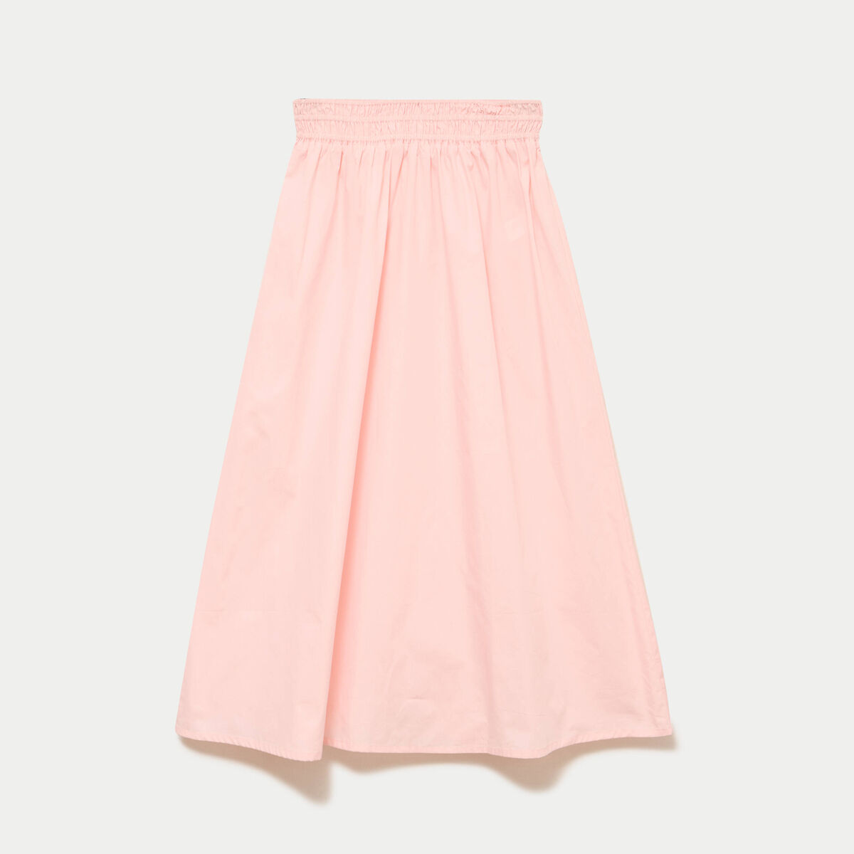 Jupe longue &eacute;vas&eacute;e taille haute rose femme