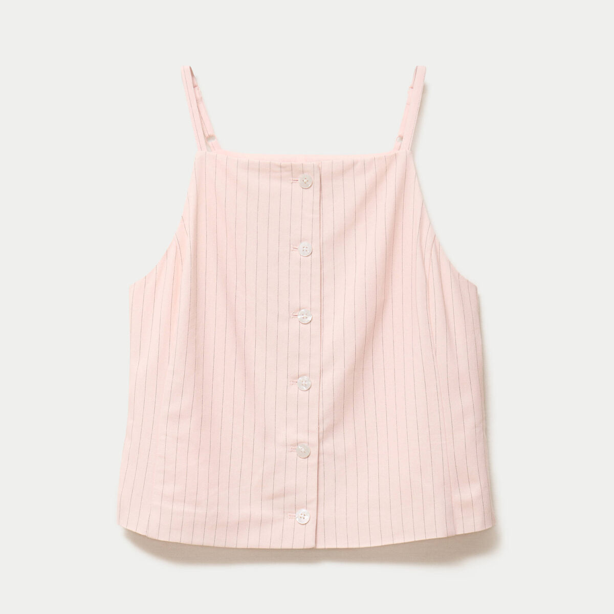 Gilet ajust&eacute; col v bretelles fines rose femme