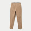 Pantalon cigarette ceintur&eacute; beige femme
