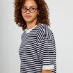 Pull ample duveteux manches courtes ecru femme