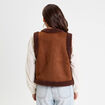 Veste sans manches marron fonc&eacute; femme