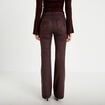 Pantalon bootcut aspect daim marron fonc&eacute; femme