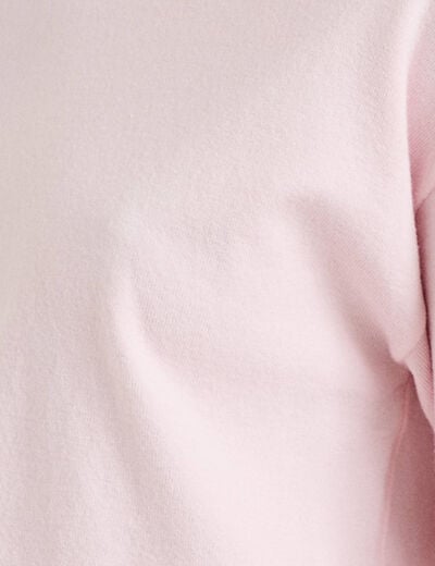 Pull ample manches longues fin rose clair femme
