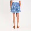 Jupe courte &eacute;vas&eacute;e en voile doubl&eacute;e bleu femme